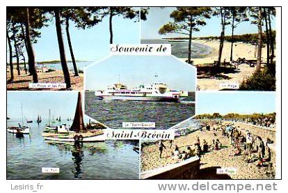 CP  - PHOTO - SOUVENIR DE SAINT BREVIN - MULTIVUES - LA PLAGE ET LES PINS - LE PORT - LE SAINT BREVIN - 1682 - COTE DE J - Saint-Brevin-les-Pins