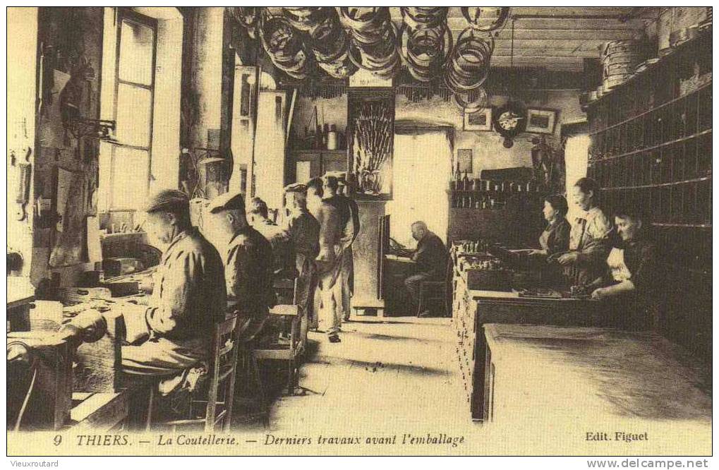 CPA. REPRO. THIERS. LA COUTELLERIE. DERNIERS TRAVAUX AVANT L'EMBALLAGE. - Industry