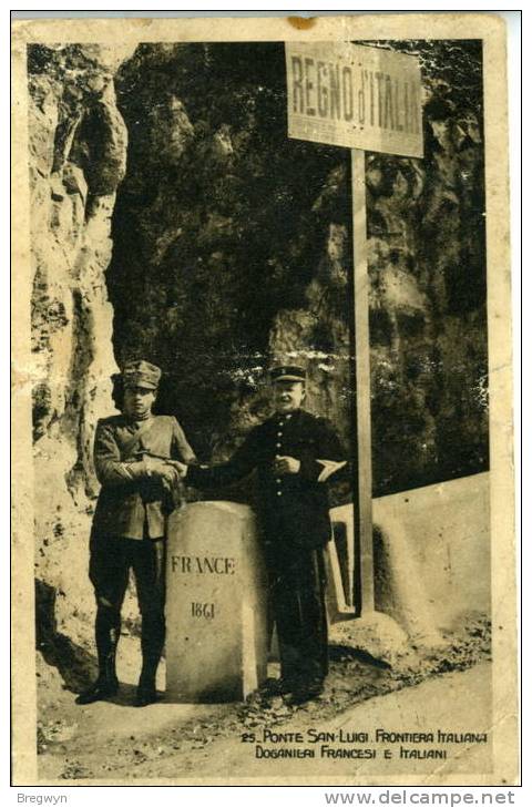 Belle CPA Vintimiglia - Ponte San-Luigi - Frontière Italienne - Douaniers Français Et Italien - Zoll