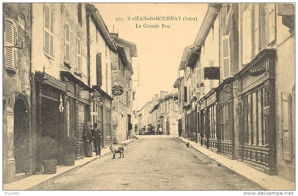 RARE CARTE POSTALE  SAINT JEAN DE BOURNAY   LA GRANDE RUE - La Tour-du-Pin