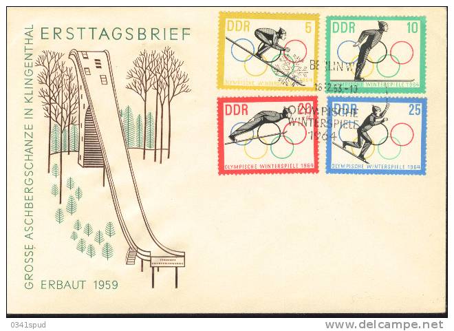 Jeux Olympiques 1964 Innsbruck  Allemagne DDR  FDC - Winter 1964: Innsbruck