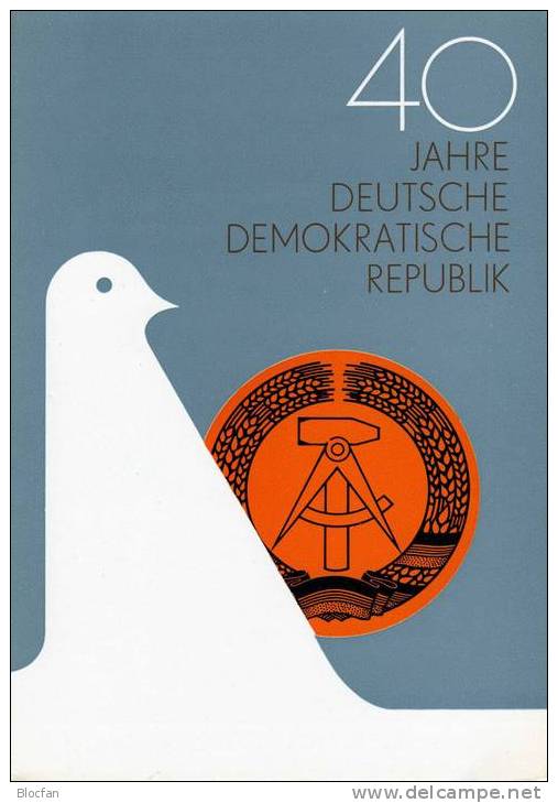 Ersttags-Blatt 1989 Tag Der Republik 40 Jahre DDR 3279/2,Block 100+ZB2/89 SST 34€ Bloque Hojas Document Sheet Bf Germany - 1. Tag - FDC (Ersttagblätter)