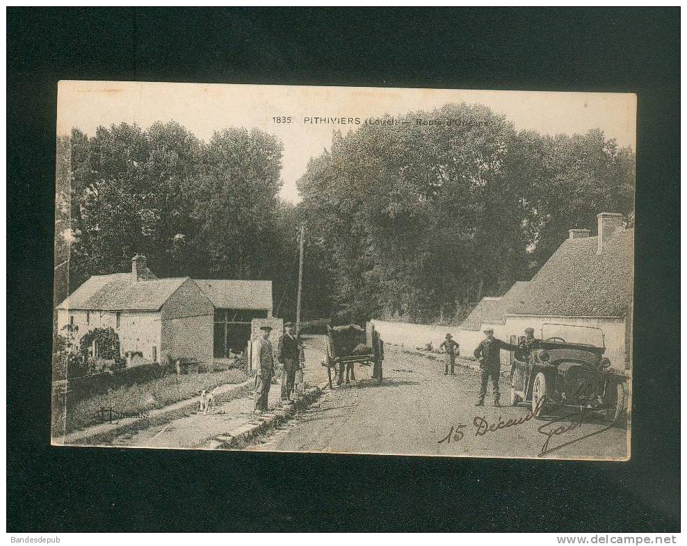 Pithiviers (45) - Route D' Orléans ( Animée Automobile Attelage ) - Pithiviers