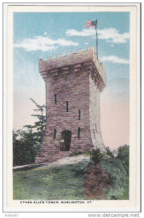 D388- ETHAN ALLEN TOWER.  BURLINGTON VT.  - VERY OLD POST CARD - - Burlington