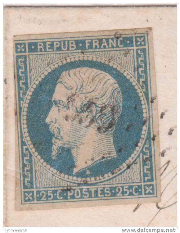 LT2317  N°10 Bleu/Lettre Sans Courrier, Oblit PC959 CORMERY (36), Ind 7, Du 29 Avr 1854, Pour LOUDUN (80) - 1852 Louis-Napoléon