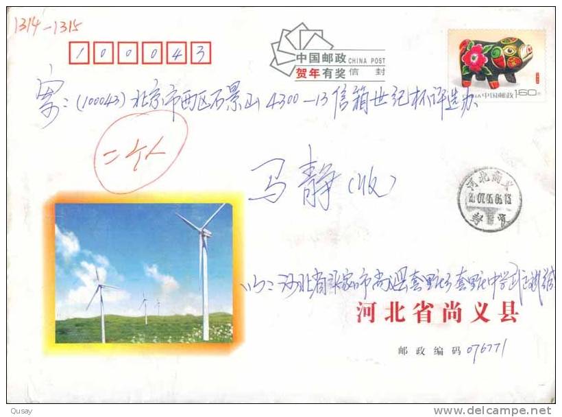 Windmill Electricity ,     Prepaid Cover  , Postal Stationery - Molens