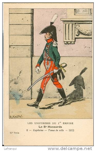 UNIFORMES -regiments -ref 61 -les Uniformes Du 1er Empire -le 8eme Hussards -capitaine Tenue De Ville 1813 - Uniformes