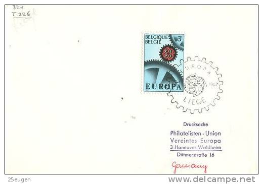 BELGIUM 1967 EUROPA CEPT  POSTMARK - 1967