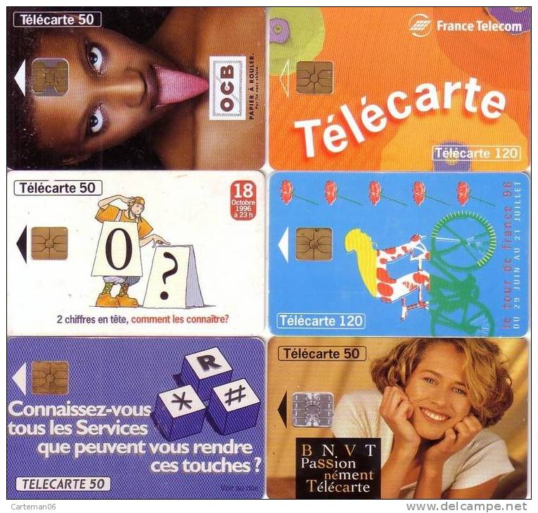 Télécarte - Lot De 6 Cartes Divers (voir Scan) - Verzamelingen