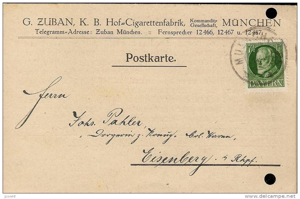 Bayern 1918  G.Zuban, Munchen  28.7.18 - Cartas & Documentos