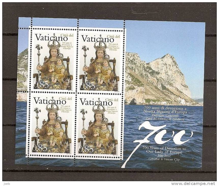 VATICAN 2009 JOINT ISSUE  WITH GIBRALTAR 700th ANNIV LADY OF EUROPE M/S - Nuevos