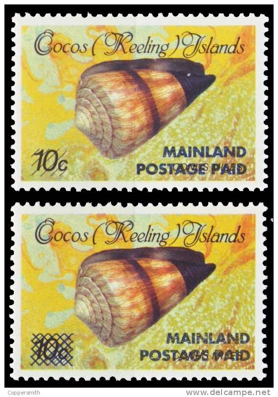 (003) Cocos Isl. / Isles Cocos / Keeling  Shell / Coquillage / Muschel   ** / Mnh  Michel 240 I+II  Surcharge - Isole Cocos (Keeling)