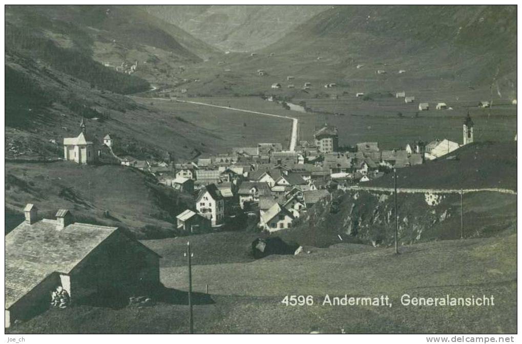 Schweiz/Suisse: AK Andermatt Generalansicht, 3 Scans - Andermatt