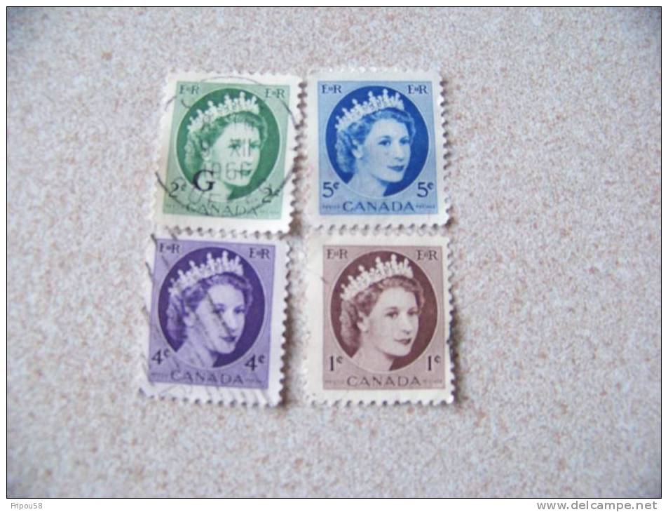 TIMBRES CANADA OBLITERES 1954 - Usati