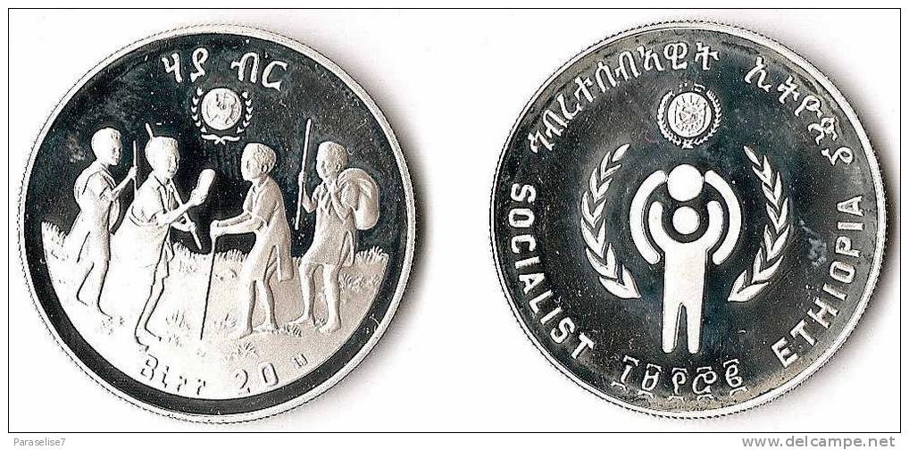 ETHIOPIE    20    BIRR   1979   ARGENT    SUPERBE ! - Aethiopien