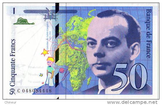 BILLET 50 FRANCS SAINT EXUPERY TYPE 92 MODIFIE 1999 - 50 F 1992-1999 ''St Exupéry''