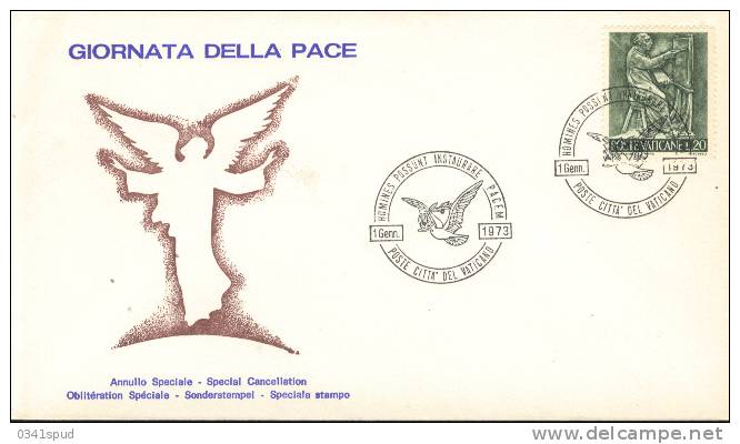 1973  Vaticano Oiseaux Birds Uccelli   Pigeon  Colombo Dove - Duiven En Duifachtigen