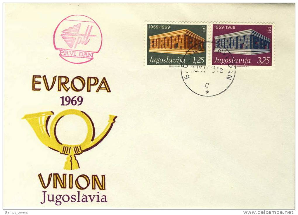 YOUGOSLAVIA FDC MICHEL 1361/62 EUROPA 1969 - 1969