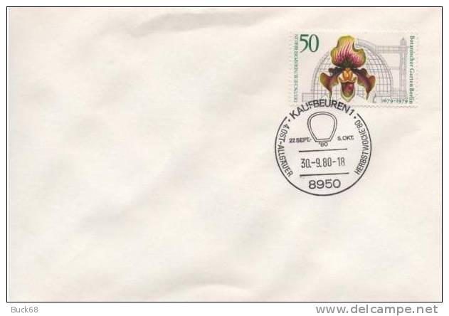 ALLEMAGNE BERLIN GERMANY 562 FDC ETB Botanique Jardin ORCHIDEE ORCHID Kaufbeuren 30.9.1980 - Cartas & Documentos