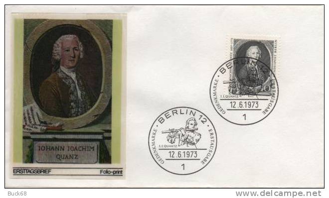 ALLEMAGNE BERLIN GERMANY 415 FDC ETB J. J. QUANTZ Compositeur Et Flûtiste 1973 - 1971-1980