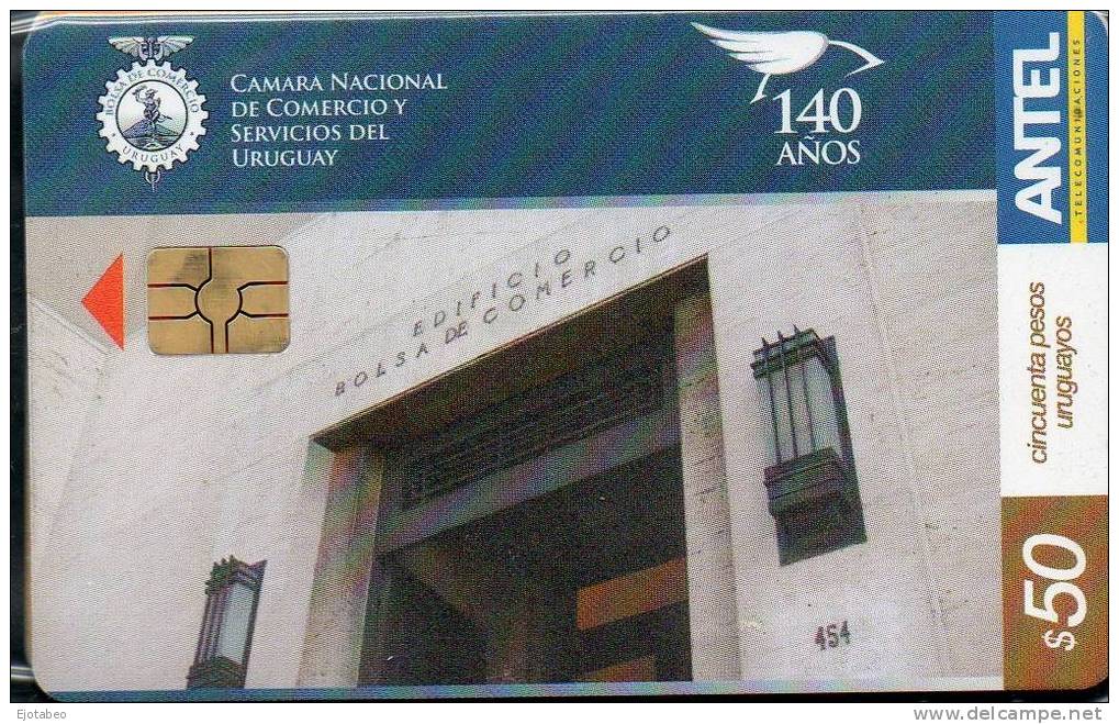 23  URUGUAY Tarj.Telefónica 476a -140 Años De La Cámera Nac. DeComrcio Y Servicios - Uruguay