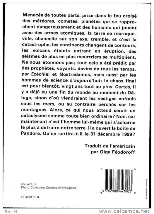 CHARLES-BERTITZ  " 1999  L´APOCALYPSE ? " FLAMMARION DE  1981 AVEC 272 PAGES - Flammarion