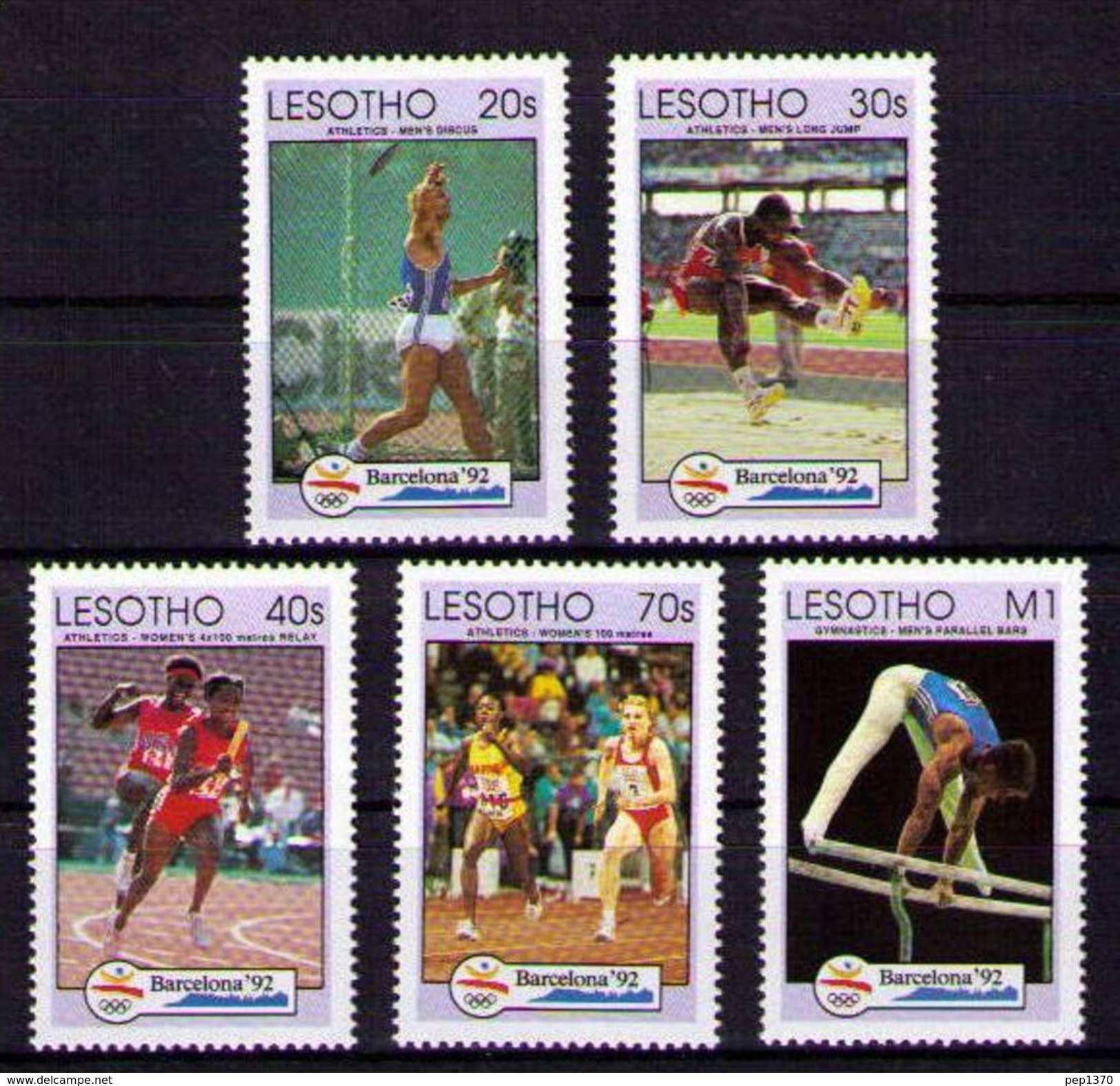 LESOTHO 1992 OLYMPICS BARCELONA 92 - YVERT Nº 1032-1036 - MICHEL 990-994 - SCOTT 917-921 - Gymnastics