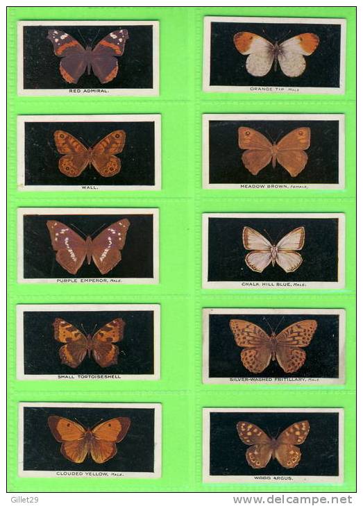 CARTES CIGARETTES CARDS - GODFREY PHILIP LTD - BRITISH BUTTERFLIES - COMPLETE SET OF  25 - DESCRIPTIONS IN THE BACK - - Phillips / BDV