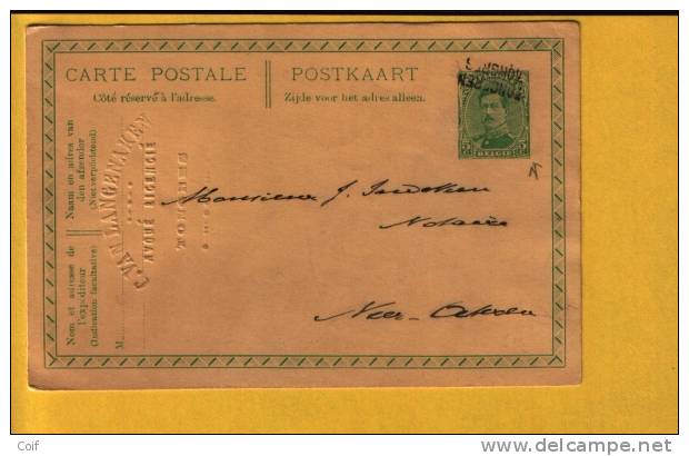 Entier  Met Naamstempel TONGEREN / TONGRES Als Noodstempel Gebruikt !!! - Fortune Cancels (1919)