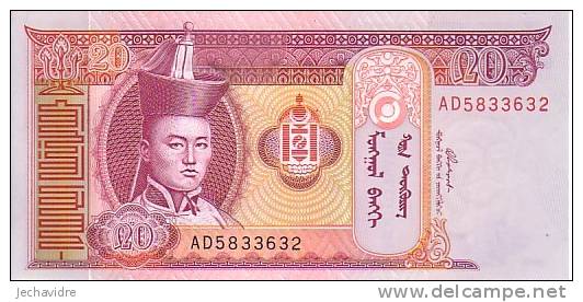 MONGOLIE   20 Tugrik  Emission De 2005    Pick 63     ***** BILLET NEUF ***** - Mongolië