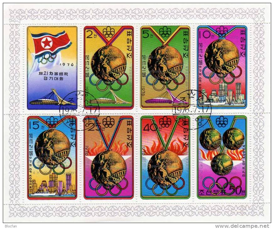 Olympia - Gewinner In Montreal 1976 Korea A1516/2 + Kleinbogen O 9€ - Corea (...-1945)