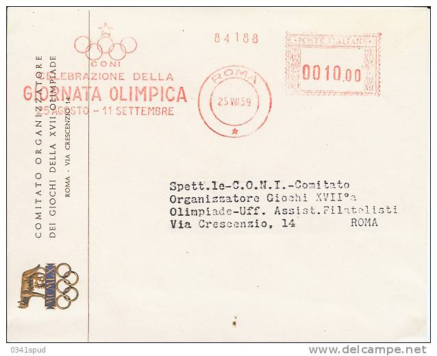 Jeux Olympiques 1960  Ema Metercancel  Freistempel Giornata Olimpica Journée Olympique Olympic Day - Estate 1960: Roma