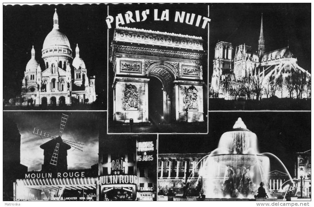 PARIGI  - Parigi Di Notte  Vedute  -    VG  1960  - (47) - Parijs Bij Nacht