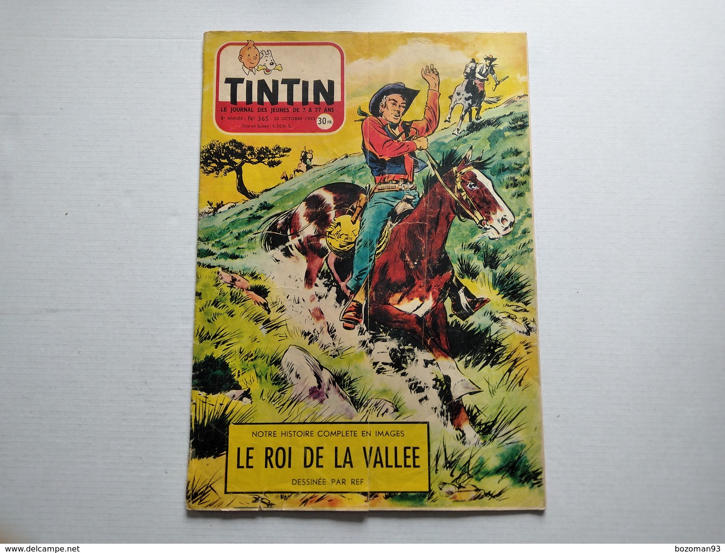 TINTIN N° 365 COUVERTURE DE REF ( LE ROI DE LA VALLEE Histoire De 4 Pages Inédite) - Tintin