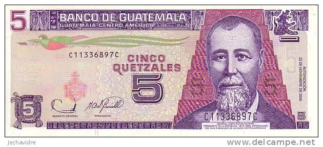 GUATEMALA  5 Quetzales   Daté Du 22-11-2006    Pick 110  ***** BILLET  NEUF ***** - Guatemala
