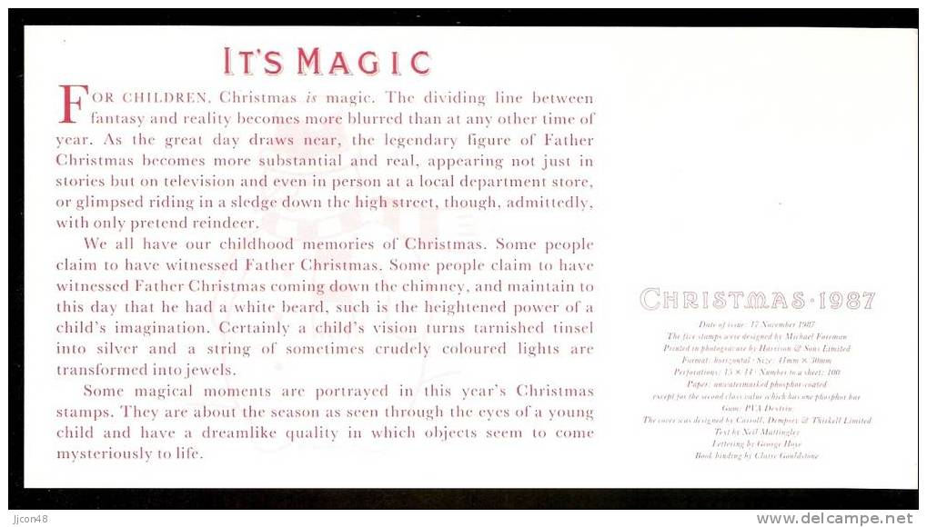 Great Britain 1987 Christmas. FDC  Glasgow. Postmark - 1981-1990 Dezimalausgaben