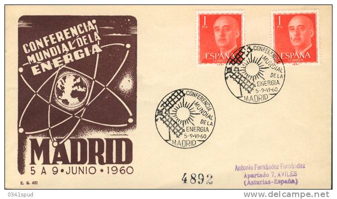 1960  Espagne  Moulin Mulino Windmill  Conférence Mondial  Energie - Molens