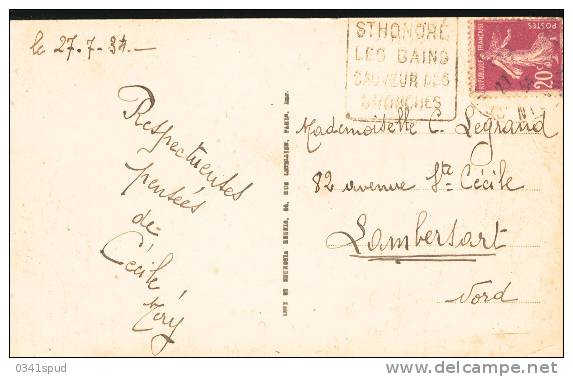 1934 France  58 St Honoré Les Bains  Daguin Thermes  Terme Thermal   Sur Carte - Bäderwesen