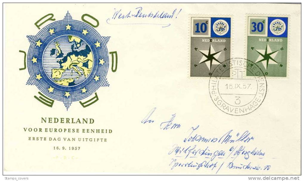 NEDERLAND FDC MICHEL 704/05 EUROPA 1957 - 1957