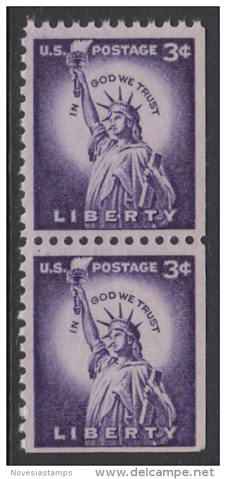 !a! USA Sc# 1035a MNH Vert.PAIR (right Side Uncut) - Statue Of Liberty - Neufs