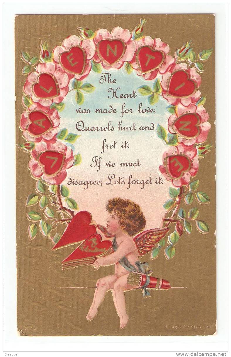 Valentine Embossed Card. - Valentine's Day