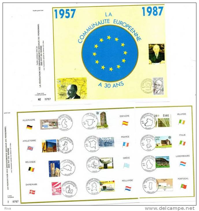 Communaute Européenne  30 ANS  13 Valeurs Avec Cachet - Sonstige & Ohne Zuordnung