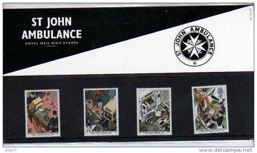 GRANDE BRETAGNE     Série St John Ambulance    Neuf ** Y. Et T. N° 1270/1273.  Présentation Royal Mail  Cote: 6,00 Euros - Presentation Packs