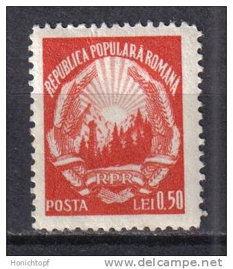 Rumänien; 1949; Michel 1180 **; Staatswappen - Unused Stamps