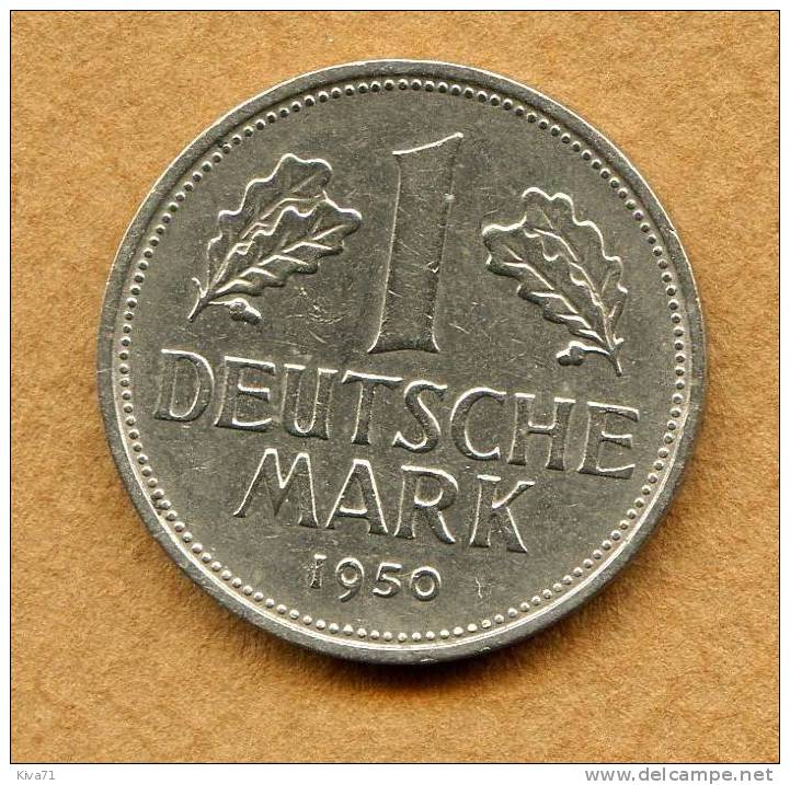 1 Mark  "ALLEMAGNE" 1950 D    XF - 1 Mark