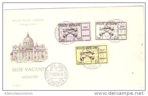 23187)lettera F.d.c  Sede Vacante McmlvIII Con 60£+25£+15£ Da Città Del Vaticano A Città Il 21-10-1958 - Storia Postale