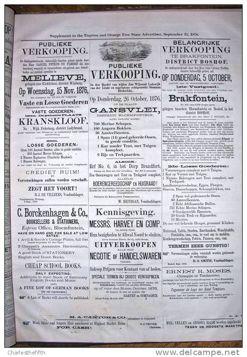 BOER WAR NEWSPAPERS 1875-1880 !! *THE EXPRESS AND ORANGE FREE STATE ADVERTISER * ! DUTCH & ENGLISH ! BRITISH EMPIRE - Unclassified