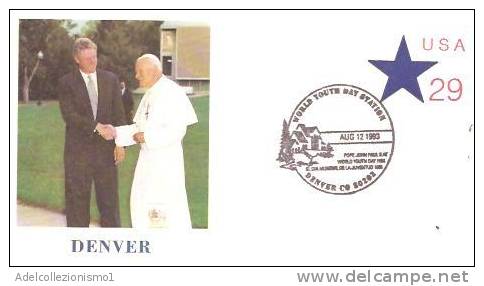 23342)lettera F.D.C Visita Ss.giovanni Paolo II A Denver  Da Denver A Città Il 12-8-1983 - Storia Postale