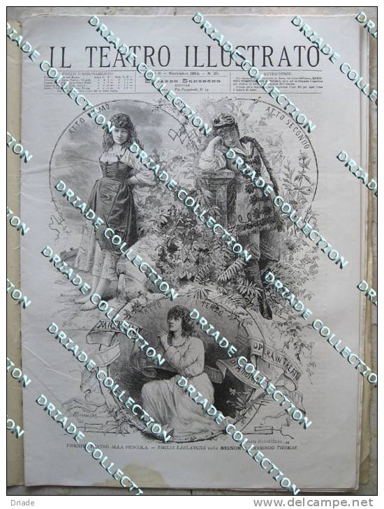 RIVISTA IL TEATRO ILLUSTRATO ANNO 1882 MILANO FIRENZE BOLOGNA MUSICA - Music