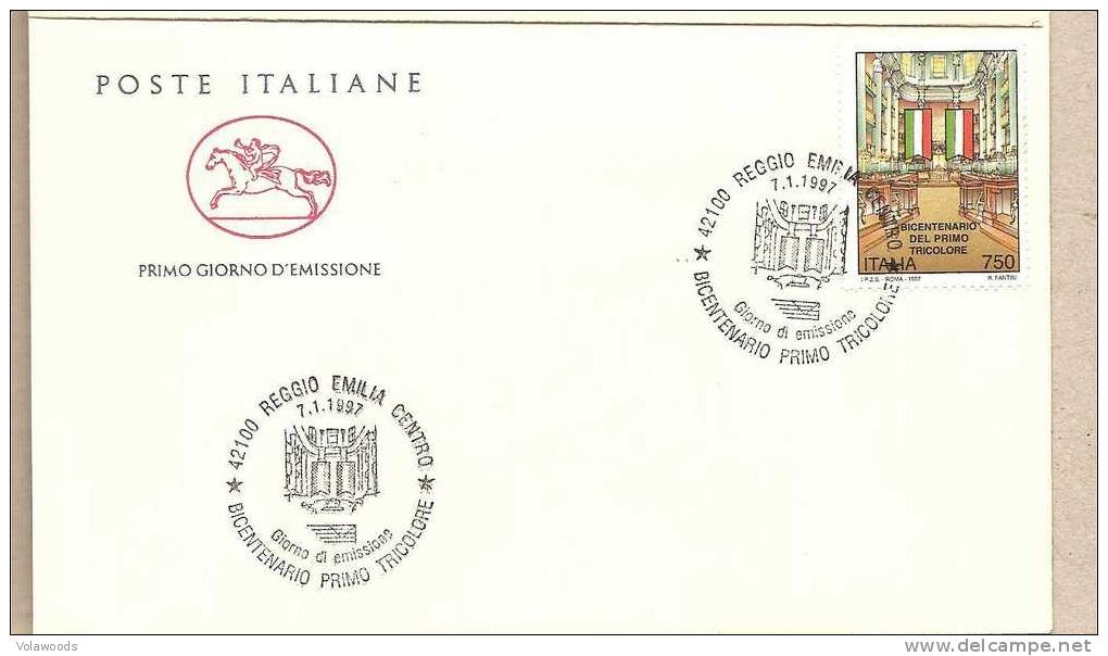 Italia - Busta Fdc Con Serie Completa Con Annullo: Bicentenario Del Primo Tricolore - Covers